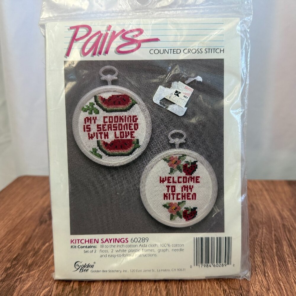 Golden Bee Kitchen Sayings Counted Cross Stitch Kit NIP
